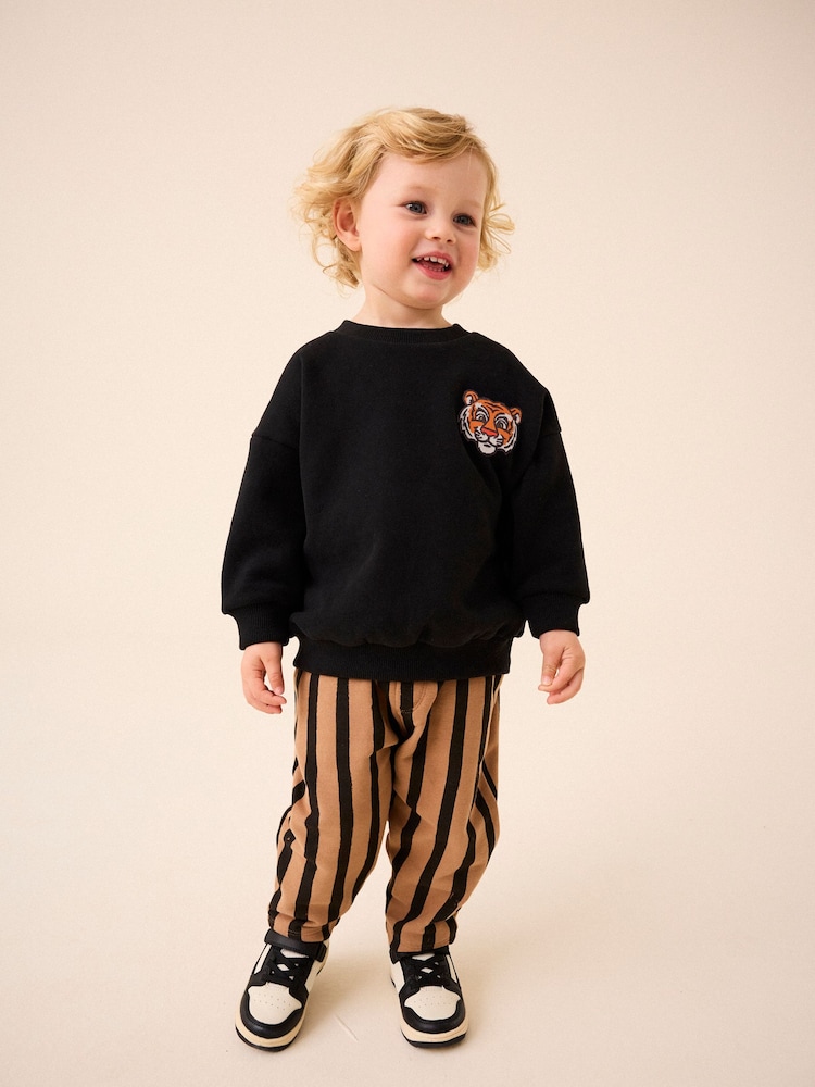 Black Tiger Crew Neck Sweatshirt (3mths-7yrs) - Image 1 of 6