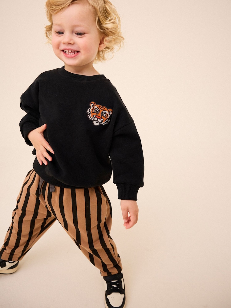Black Tiger Crew Neck Sweatshirt (3mths-7yrs) - Image 2 of 6