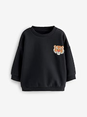 Black Tiger Crew Neck Sweatshirt (3mths-7yrs) - Image 3 of 6