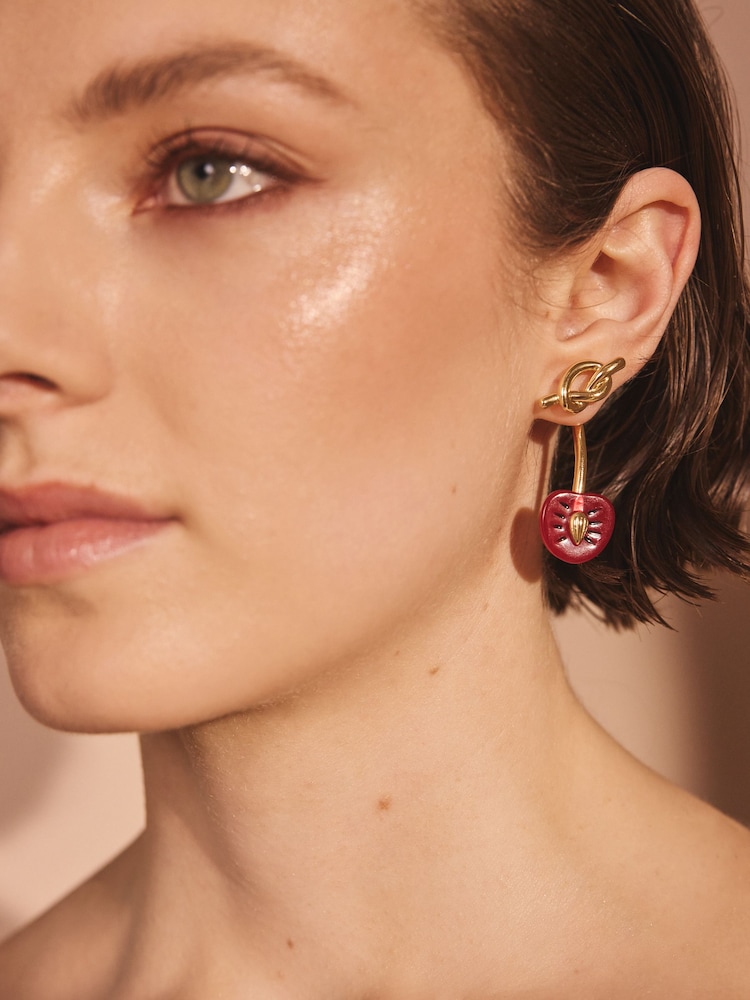 Cath Kidston Gold Tone Twisted Cherry Earrings - Image 1 of 8