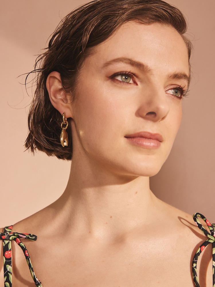 Cath Kidston Gold Tone Shell Earrings - Image 2 of 6
