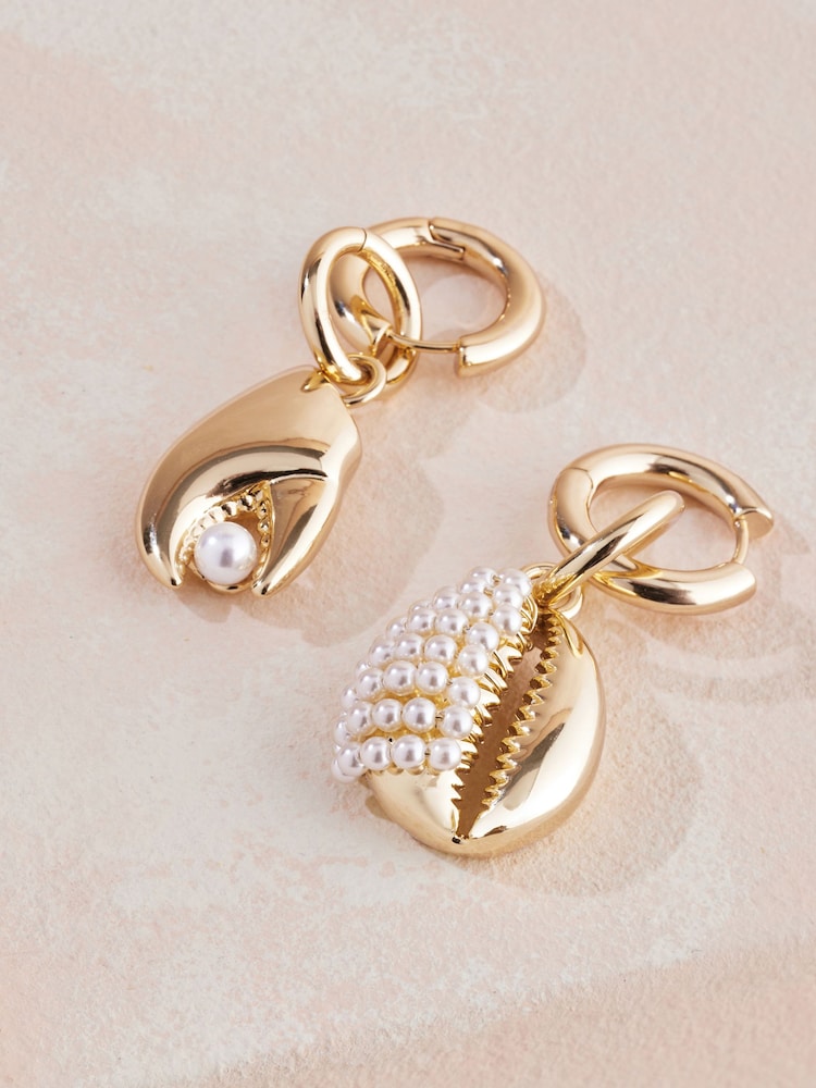 Cath Kidston Gold Tone Shell Earrings - Image 6 of 6