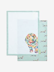 Set of 3 Teal Blue Sausage Dog Tea Towels - Image 2 of 4