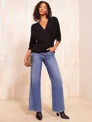 Friends Like These Black Ballet Wrap Top - Image 2 of 4