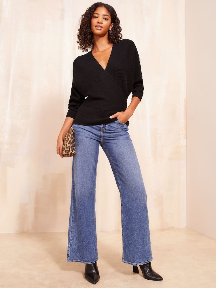Friends Like These Black Ballet Wrap Top - Image 2 of 4