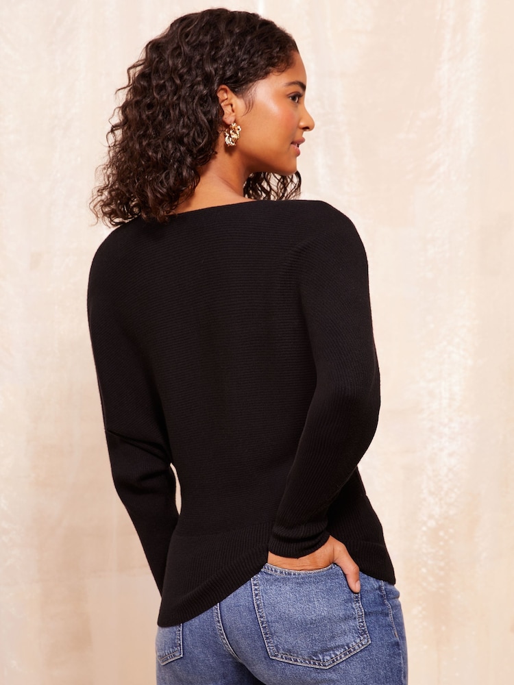 Friends Like These Black Ballet Wrap Top - Image 4 of 4