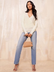 Friends Like These Ivory Ballet Wrap Top - Image 2 of 4