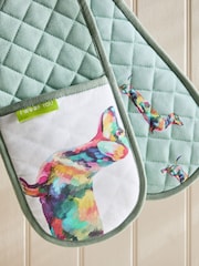Teal Blue Sausage Dog Oven Gloves - Image 4 of 5