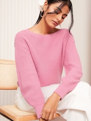 Friends Like These Pink Off The Shoulder Jumper - Image 1 of 4