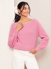 Friends Like These Pink Off The Shoulder Jumper - Image 3 of 4