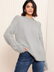 Friends Like These Grey Diamond Cable Jumper - Image 1 of 5