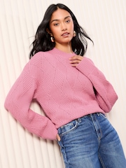Friends Like These Pink Diamond Cable Jumper - Image 1 of 4