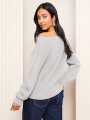 Friends Like These Grey Off The Shoulder Jumper - Image 4 of 5