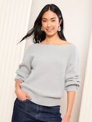 Friends Like These Grey Off The Shoulder Jumper - Image 5 of 5