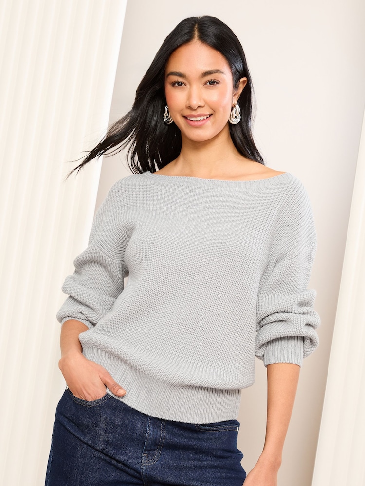 Friends Like These Grey Off The Shoulder Jumper - Image 5 of 5