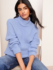 Friends Like These Blue Cowl Neck Jumper - Image 1 of 4