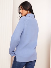 Friends Like These Blue Cowl Neck Jumper - Image 3 of 4