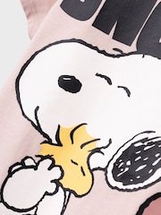 Name It Pink Girls 100% Cotton Boxy Snoopy T-Shirt - Image 4 of 4