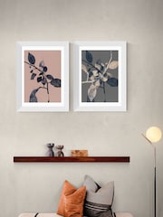East End Prints White Branching Diptych by Herald Black - Image 1 of 2