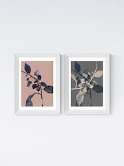 East End Prints White Branching Diptych by Herald Black - Image 2 of 2