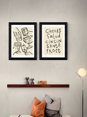 East End Prints Black Cheers Monochrome Twin Set by Simply Extra Jordinary - Image 1 of 2