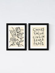East End Prints Black Cheers Monochrome Twin Set by Simply Extra Jordinary - Image 2 of 2