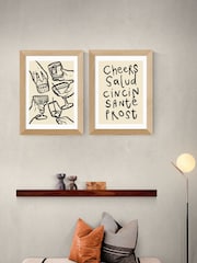 East End Prints Oak Cheers Monochrome Twin Set by Simply Extra Jordinary - Image 1 of 2