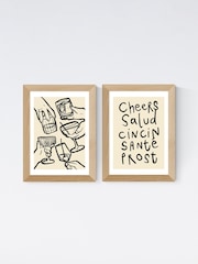 East End Prints Oak Cheers Monochrome Twin Set by Simply Extra Jordinary - Image 2 of 2