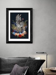 East End Prints Black Zebra Floral by Becca Who - Image 1 of 3