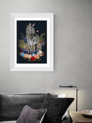 East End Prints White Zebra Floral by Becca Who - Image 1 of 3