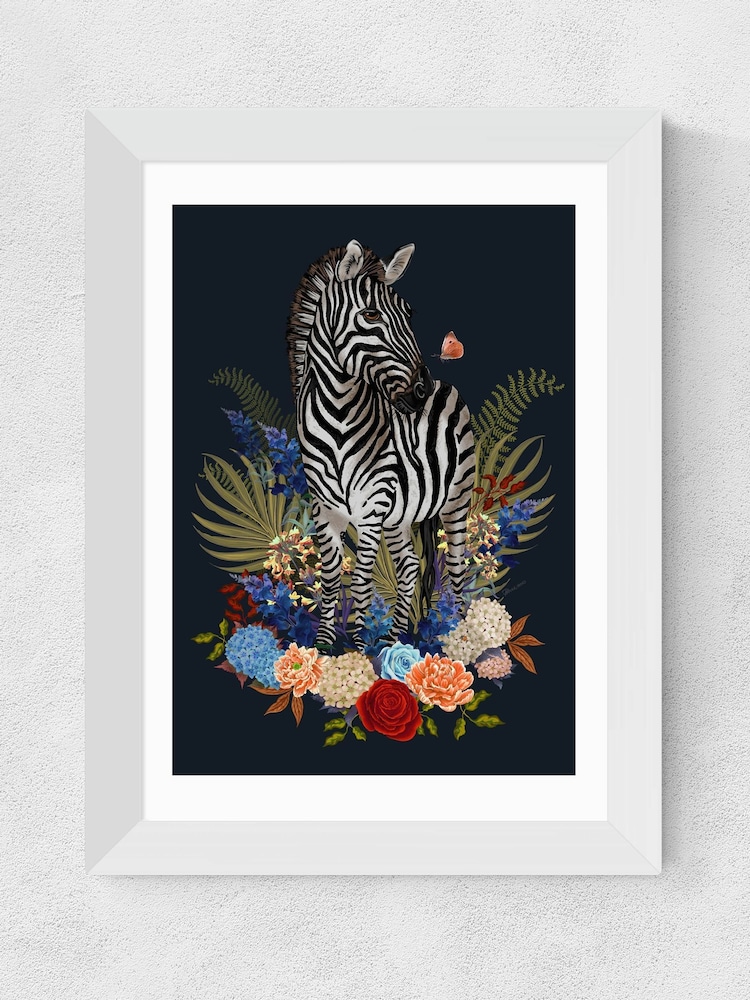 East End Prints White Zebra Floral by Becca Who - Image 2 of 3