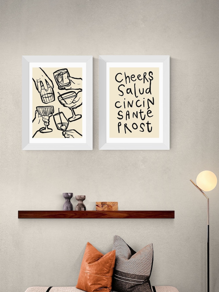 East End Prints White Cheers Monochrome Twin Set by Simply Extra Jordinary - Image 1 of 2