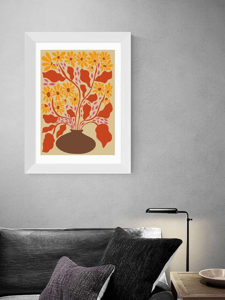 East End Prints White Retro Patal Pottery by Miho Art Studio - Image 1 of 3 East End Prints White Retro Patal Pottery by Miho Art Studio - Image 1 of 3
