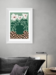 East End Prints White Bold Blossom Pottery by Miho Art Studio - Image 1 of 3