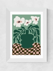 East End Prints White Bold Blossom Pottery by Miho Art Studio - Image 2 of 3