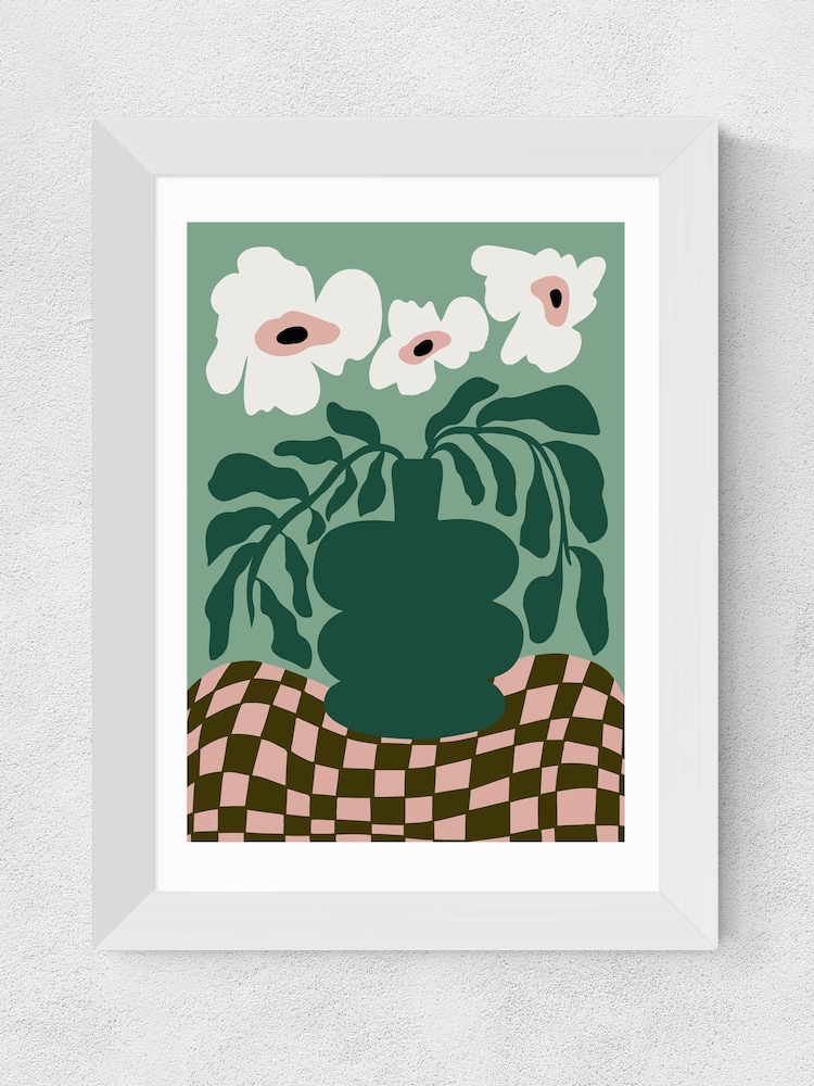 East End Prints White Bold Blossom Pottery by Miho Art Studio - Image 2 of 3