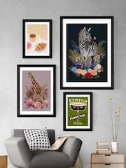 East End Prints Black Giraffe Floral Pink by Becca Who - Image 3 of 3