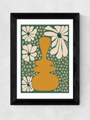 East End Prints Black Happy Retro Flower Vase II by Miho Art Studio - Image 2 of 3