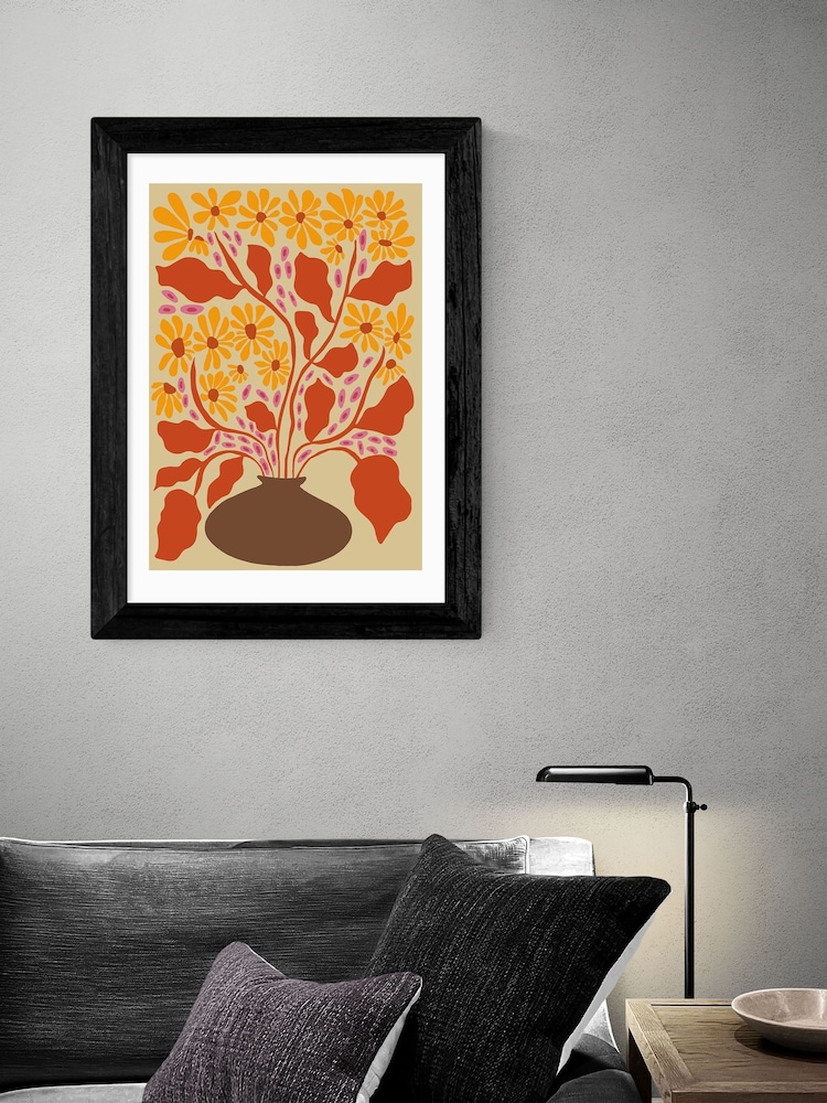 East End Prints Black Retro Patal Pottery by Miho Art Studio - Image 1 of 3