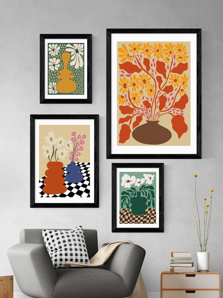 East End Prints Black Retro Patal Pottery by Miho Art Studio - Image 3 of 3