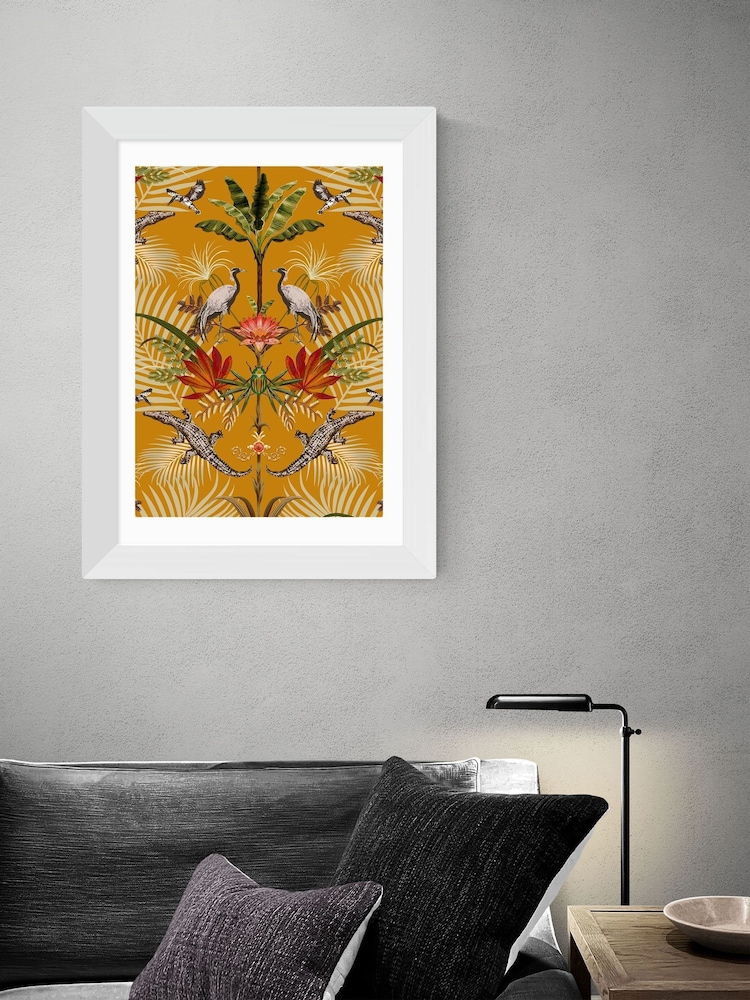 East End Prints White Crocodilia Sunset by Becca Who Wall Art - Image 1 of 3
