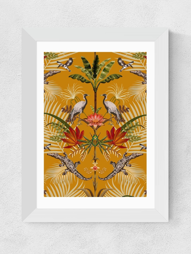 East End Prints White Crocodilia Sunset by Becca Who Wall Art - Image 2 of 3