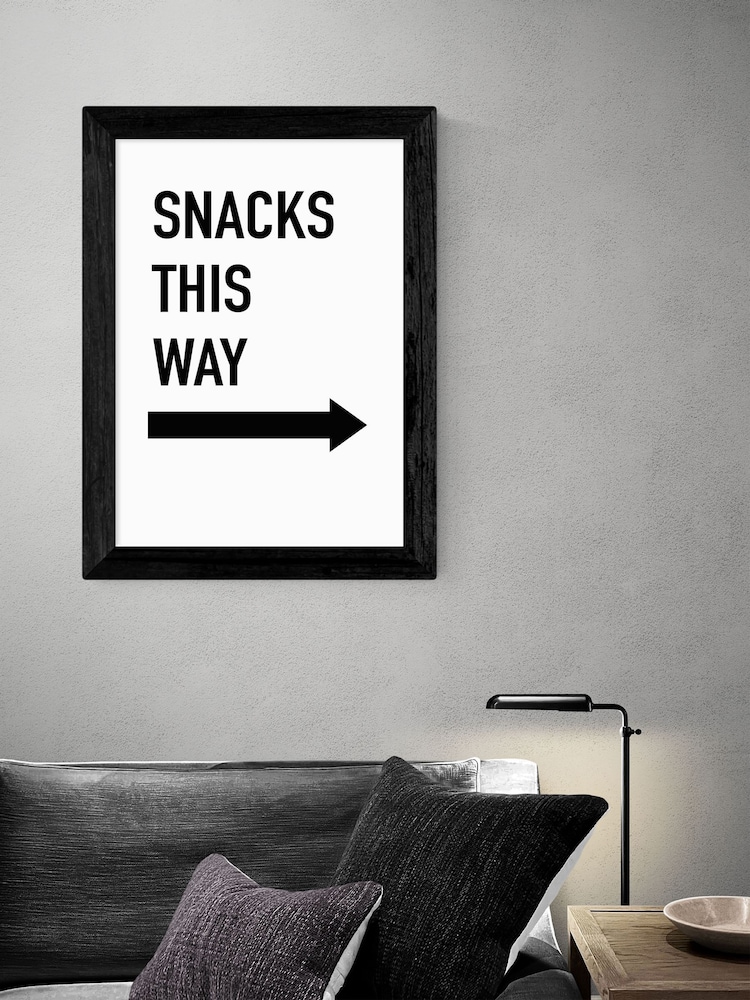 East End Prints Black Snacks This Way by Studio Eleni - Image 1 of 3