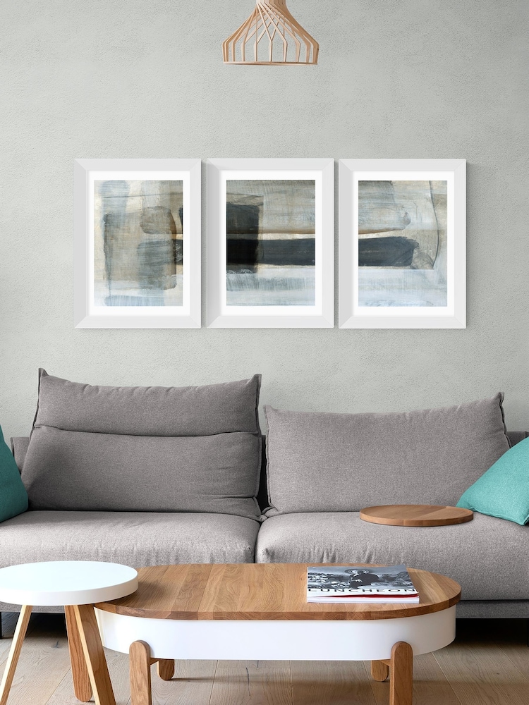 East End Prints White Natural Triptych by Dan Hobday - Image 1 of 2