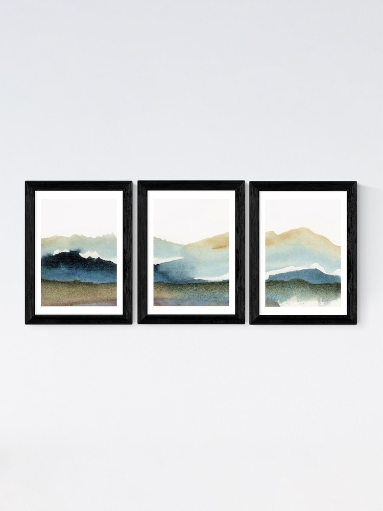 East End Prints Black Natural Triptych by Dan Hobday - Image 2 of 2