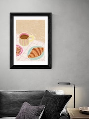 East End Prints Black Coffee and Croissant Beige Blush by Kartika Paramita - Image 1 of 3