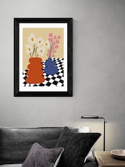 East End Prints Black Two Blooming Pottery by Miho Art Studio - Image 1 of 3