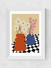 East End Prints White Two Blooming Pottery by Miho Art Studio - Image 2 of 3