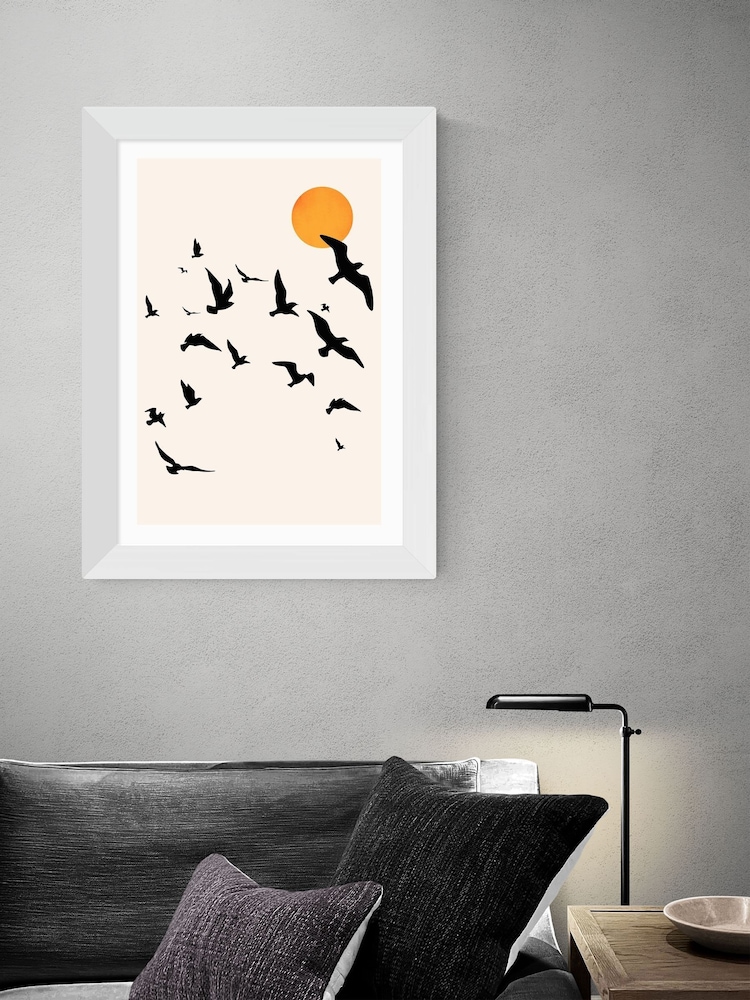East End Prints White Up and Away by Kubistika - Image 1 of 3