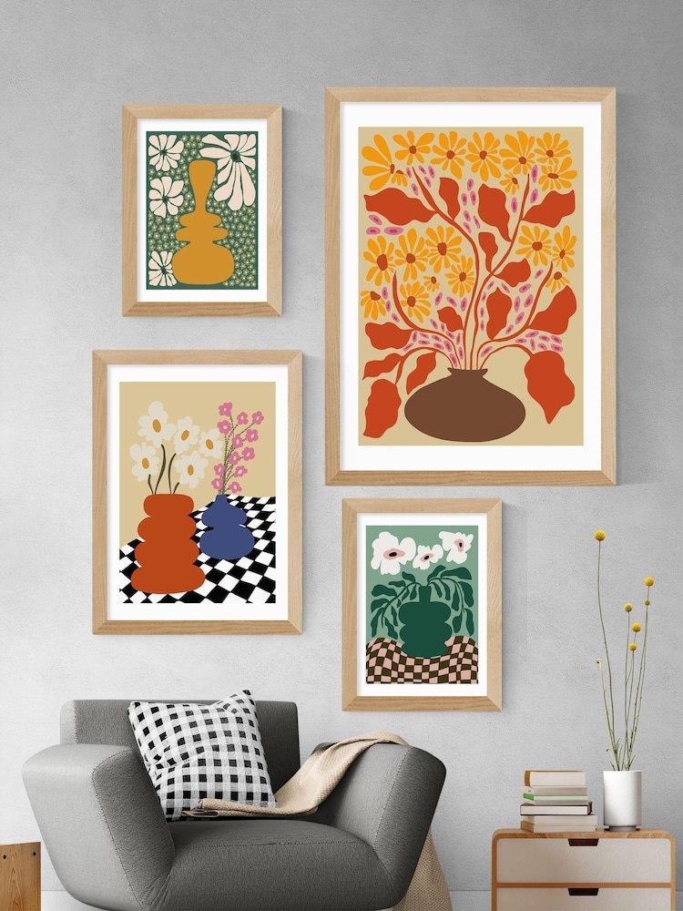 East End Prints Oak Bold Blossom Pottery by Miho Art Studio - Image 3 of 3